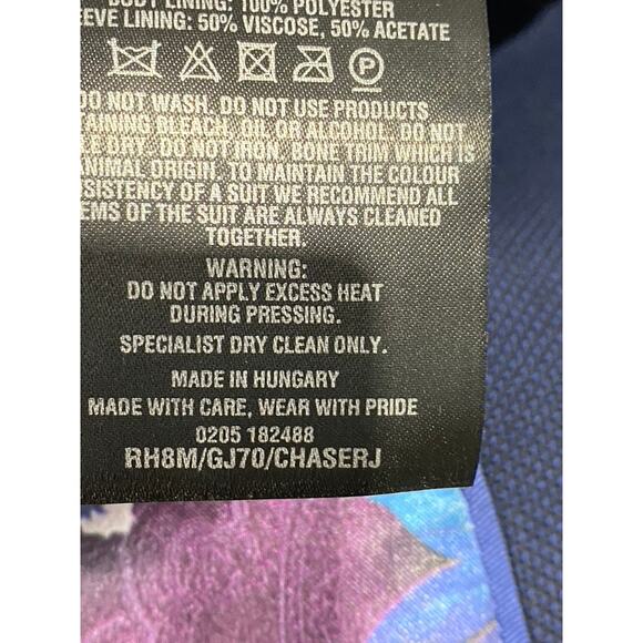 TED BAKER LONDON Men's Navy Regular-Fit Two-Button Wool Suit Jacket SZ 36R - Picture 11 of 11